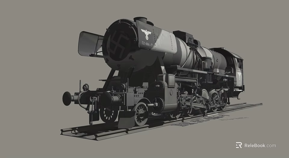 Vintage Steam Train Showing Detailed Classic Exterior Design On Railway Track 3d model 