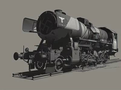 Vintage Steam Train Showing Detailed Classic Exterior Design On Railway Track 3d model