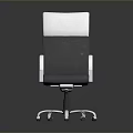 Modern Office Chair With Gray Fabric Seat White Headrest And Silver Base