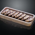 Delicious Chocolate Chip Cookies Arranged On Wooden Tray With Crunchy Texture