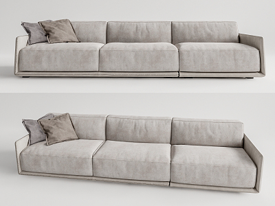 Modern three-seat sofa multiplayer sofa 3d model