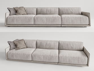 Modern three-seat sofa multiplayer sofa 3d model