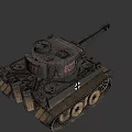 Vintage Military Vehicle Tank Featuring Cannon Barrel Tracks And 837 Marking Design