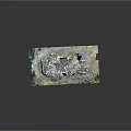 Natural Wood And Stone Composition With Mossy Rocks Greenery And Weathered Surfaces