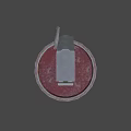 M18 Red Smoke Grenade With Green And Red Metal Casing And Pull Ring