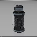 Metal Hand Grenade Weapon With Safety Pin And Textured Metal Casing