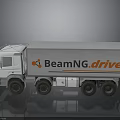 White And Gray BeamNGdrive Box Truck With Multiple Wheels Exterior Design