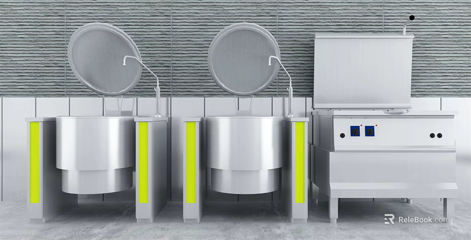 Commercial Kitchen Appliances With Stainless Steel Large Containers And Control Panel Machine 3d model 