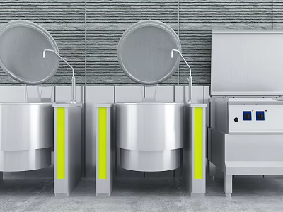 Commercial Kitchen Appliances With Stainless Steel Large Containers And Control Panel Machine 3d model