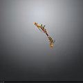Colorful Bow Weapon With Geometric Shapes And Vibrant Orange Pink Blue Parts