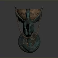 Bronze Style Lighting Combination With Winged Horse Design Chain Details And Wheel Accents