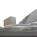 Modern Innovation Industrial Park Featuring Contemporary Glass Facade High Rise Structures And Green Public Areas