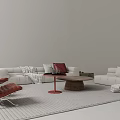 Modern Sofa Combination Sofa Combination Single Sofa Coffee Table Sofa Carpet 3d model