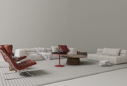 Modern Sofa Combination Sofa Combination Single Sofa Coffee Table Sofa Carpet 3d model