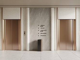 Elevator hall elevator door 3d model