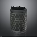 Cylindrical Industrial Equipment Featuring Grid Like Structure Black Top Cover And Metal Parts