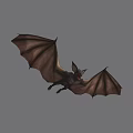 Flying Bat With Extended Wings Pointed Ears And Open Mouth On Gray Background