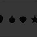 Golden Decorative Ornament Set with Pinecone Ball Heart and Star Shapes for Home Decor