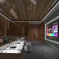 Modern KTV Interior Design With Large Screen Comfortable Sofa Seating And Ambient Lighting 3d model