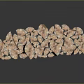 Natural Stacked Firewood Logs With Bark For Home Heating And Cooking Use