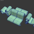 Light Green Sectional Sofa 3D Model With Modular Components And Modern Design