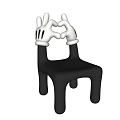 Fun Kids Chair With Mickey Mouse Hands Making Heart Shape Black Design
