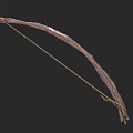 Traditional Wooden Bow Weapon With Handcrafted Design And String Details