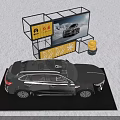 Hongqi Brand Billboard With Snow Mountain View And Snowflake Decorations Near Car Display Platform