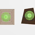 Light Colored Square And Black Triangular Layered Wall Lamps With Circular Light