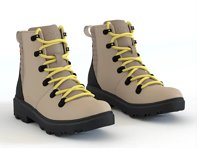 High-top Boots Outdoor Hiking Short Boots Warm Cotton Shoes High-top Cotton Boots Cold-proof Rain Boots Rain Shoes Non-slip Rubber Shoes Plastic Rain Shoes Cotton Shoes Outdoor Climbing Functional Boots 3d model