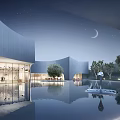 Aerial Planning of Modern Architectural Design with River Forest and Scenic Road Access