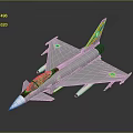 Sleek Modern Fighter Jet Silver Body Yellow Blue Tail Round Emblems On Wings With Missiles