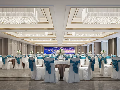 Light Luxury Ballroom Hotel Ballroom 3d model