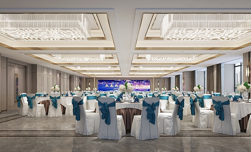 Light Luxury Ballroom Hotel Ballroom 3d model