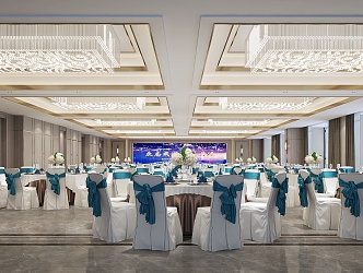 Light Luxury Ballroom Hotel Ballroom 3d model