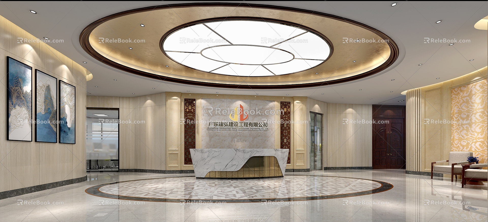 Front Desk of New Chinese Company 3d model