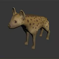 Realistic Spotted Hyena 3D Model Standing With Lifelike Spots And Pose
