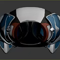 Blue And White Armor Set With Chest Plate Leg Guards Boots And Silver Accents