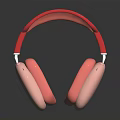 Modern Over Ear Headphones With Red Headband And Soft Pink Ear Cushions Design