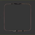 Stylish Leather Square Tray With Straps Metal Buckle And Black Circular Detail