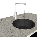 Modern sink vegetable basin embedded sink faucet 3d model