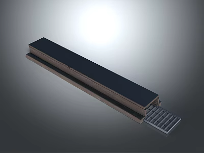 Garden Decorative Piece With Long Wooden Structure And Metal Grille For Path Decoration 3d model