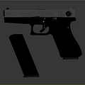 Modern Handgun Weapon With Detachable Magazine And Black Tactical Design