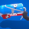 Blue Spray Can With White Strap And Red Section Featuring Skull Logo 99-K Label