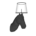 Horse Head Design Wall Lamp with Transparent Lampshade in Warm Ambient Lighting