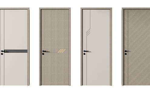 Modern swing door entry door single door 3d model