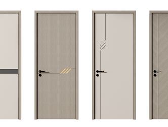 Modern swing door entry door single door 3d model