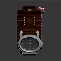 Stylish Brown Leather Strap Watch With Blue Dial And Silver Case