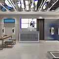 Modern Stylish Clothing Store Interior With Fashion Apparel Mannequins Glass Display And Lighting