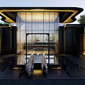 Modern Community Landscape Community Entrance Landscape Entrance Door Head 3d model